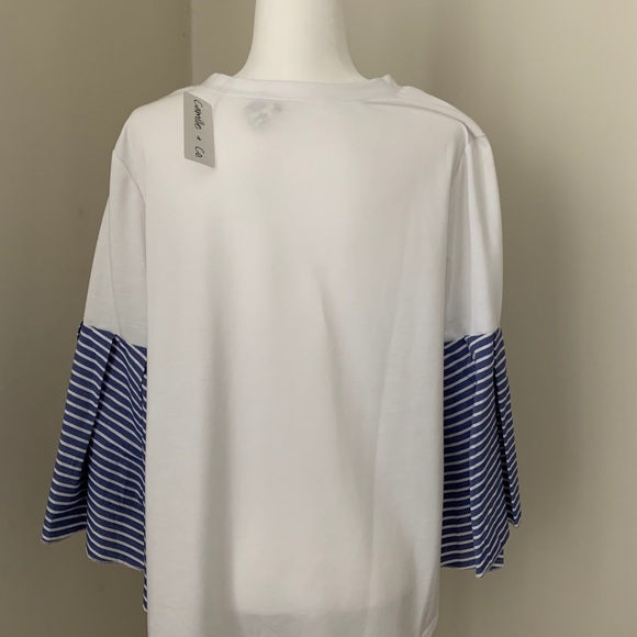 White cotton top with butterfly sleeves 🦋 - Picture 2 of 3